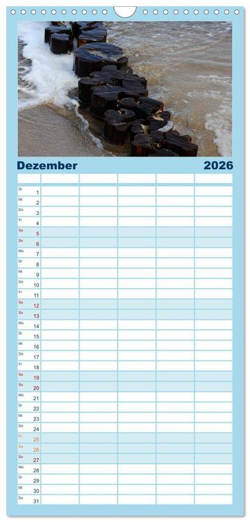Produktbild: Familienplaner 2026 - K&uuml;hlungsborn mit 5 Spalten (Wandkalender, 21 x 45 cm) CALVENDO