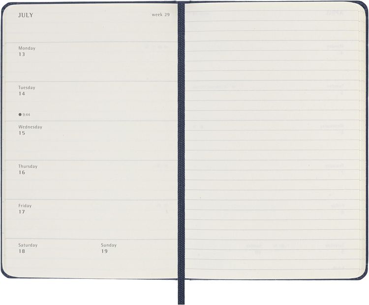 Produktbild: Moleskine 12 Monate Wochen Notizk. 26 A6 1W=1S Geb Saphir