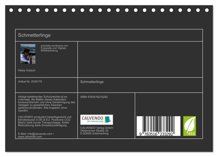 Produktbild: Schmetterlinge (Tischkalender 2026 DIN A5 quer), CALVENDO Monatskalender