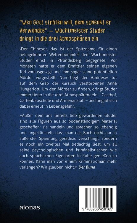 Produktbild: Der Chinese. Friedrich Glauser. Ein Studer-Krimi
