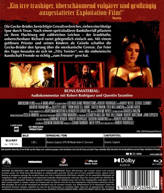From Dusk Till Dawn Uncut Unterschied From Dusk till Dawn (Uncut) von Robert Rodriguez - Blu-ray | Thalia