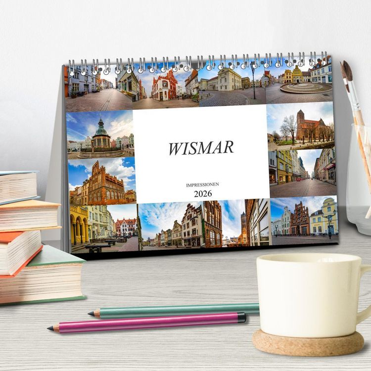 Produktbild: Wismar Impressionen (Tischkalender 2026 DIN A5 quer), CALVENDO Monatskalender