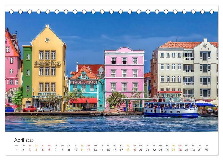 Produktbild: Cura&ccedil;ao - paradiesische Insel in der Karibik (Tischkalender 2026 DIN A5 quer), CALVENDO Monatskalender