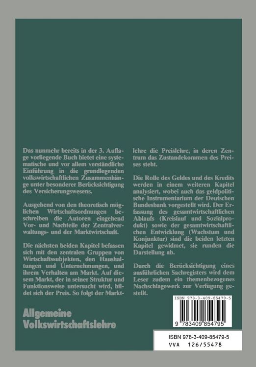 Produktbild: Allgemeine Volkswirtschaftslehre