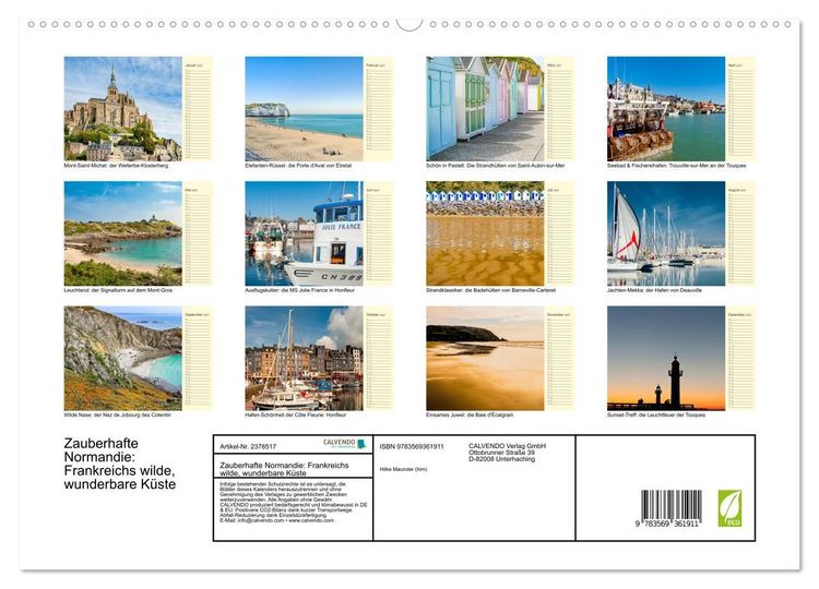 Produktbild: Zauberhafte Normandie: Frankreichs wilde, wunderbare K&uuml;ste (hochwertiger Premium Wandkalender 2027 DIN A2 quer), Kunstdruck in Hochglanz