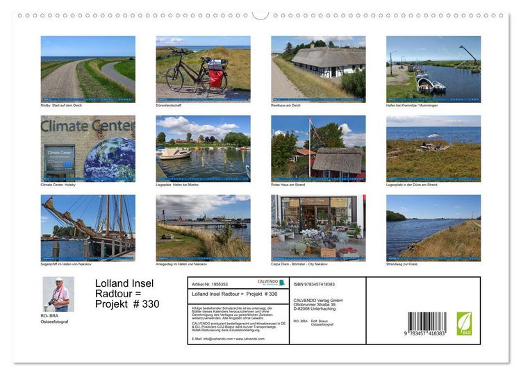 Produktbild: Lolland Insel Radtour = Projekt # 330 (hochwertiger Premium Wandkalender 2026 DIN A2 quer), Kunstdruck in Hochglanz