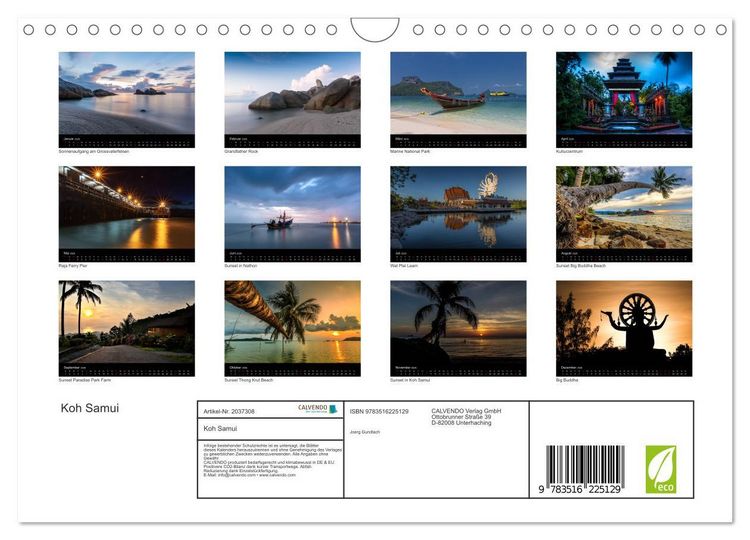 Produktbild: Koh Samui (Wandkalender 2026 DIN A4 quer), CALVENDO Monatskalender