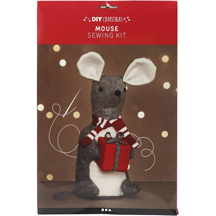 Produktbild: Creativ Company DIY Sets Filz & Fleece Weihnachtsmaus, H 30 cm, 1 Stk