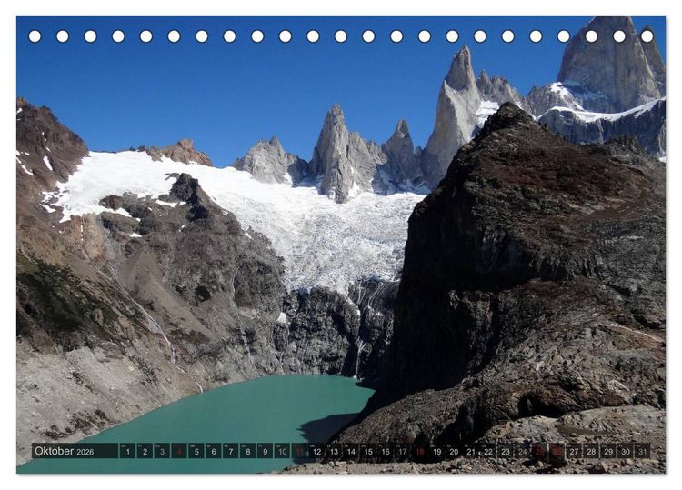 Produktbild: Argentinien und Chile - vom Regenwald bis Feuerland (Tischkalender 2026 DIN A5 quer), CALVENDO Monatskalender