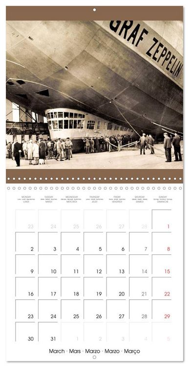 Produktbild: Airships &ndash; Zeppelins on historic postcards (Wall Calendar 2026 12 &times; 12 Inch) CALVENDO 12 Month Wall Calendar