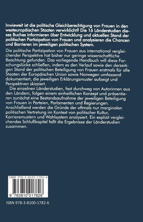 Produktbild: Handbuch Politische Partizipation von Frauen in Europa