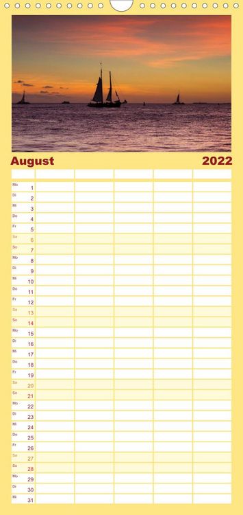 Produktbild: Familienplaner Florida - Sonne, Str&auml;nde und Naturparks (Wandkalender 2022 , 21 cm x 45 cm, hoch)