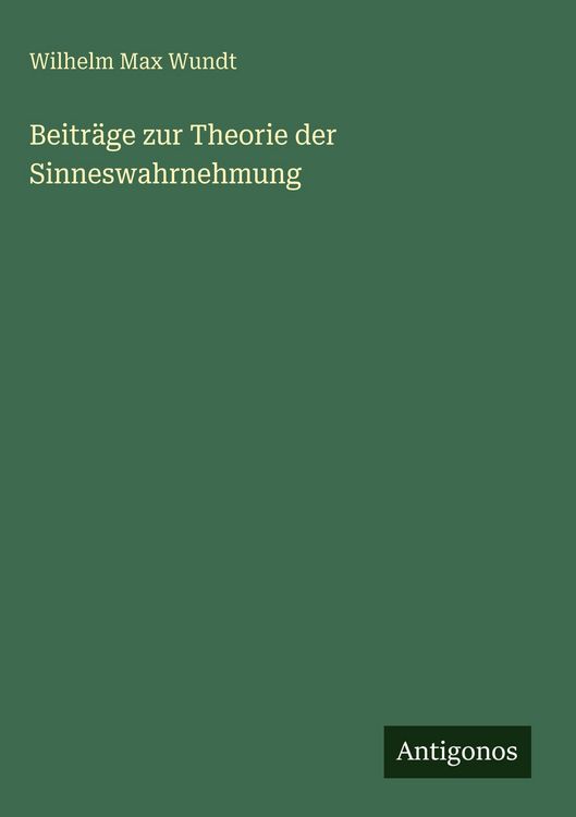 Produktbild: Beitr&auml;ge zur Theorie der Sinneswahrnehmung