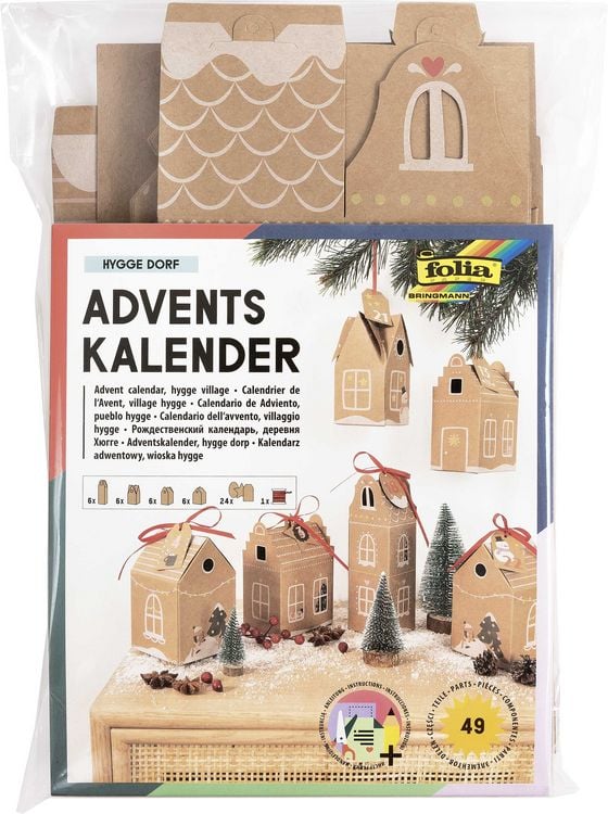 Produktbild: Folia Adventskalender HYGGE DORF, 49-teilig