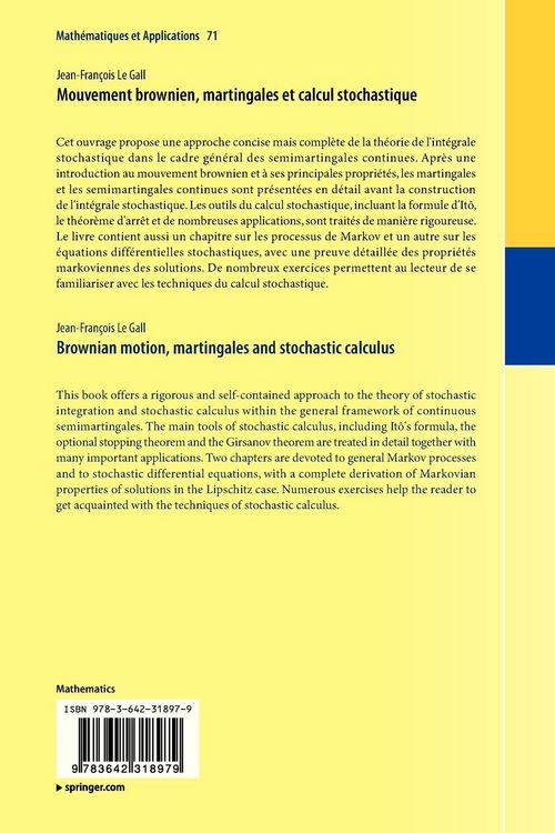 Produktbild: Mouvement brownien, martingales et calcul stochastique