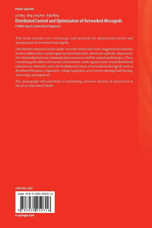 Produktbild: Distributed Control and Optimization of Networked Microgrids