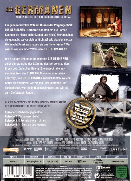 Produktbild: Die Germanen - Meilensteine der Fr&uuml;hgeschichte Europas [2 DVDs]
