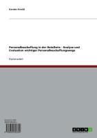 Produktbild: Personalbeschaffung in der Hotellerie - Analyse und Evaluation wichtiger Personalbeschaffungswege