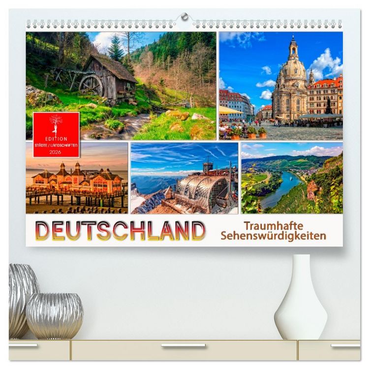 Produktbild: Deutschland - traumhafte Sehensw&uuml;rdigkeiten (hochwertiger Premium Wandkalender 2026 DIN A2 quer), Kunstdruck in Hochglanz