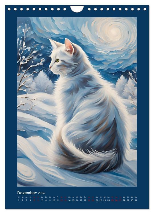 Produktbild: Katzen im Farbenspiel (Wandkalender 2026 DIN A4 hoch), CALVENDO Monatskalender
