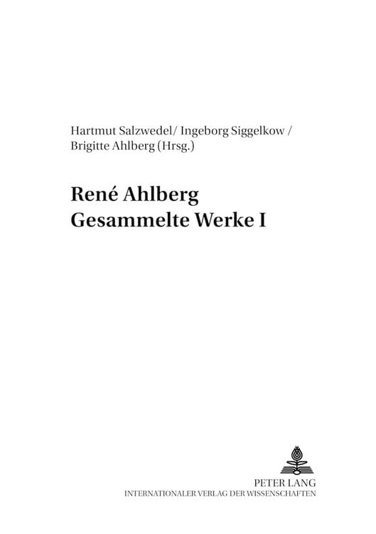 Produktbild: Ren&eacute; Ahlberg- Gesammelte Werke I