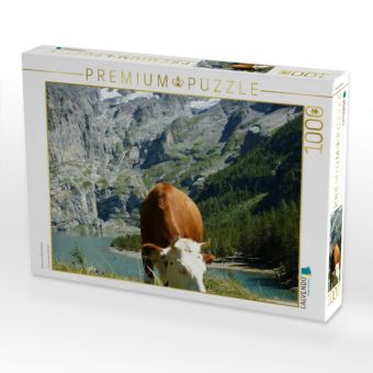 Produktbild: CALVENDO Puzzle Kuh vorm &Ouml;schinensee | 1000 Teile Lege-Gr&ouml;&szlig;e 64x48cm Foto-Puzzle f&uuml;r gl&uuml;ckliche Stunden