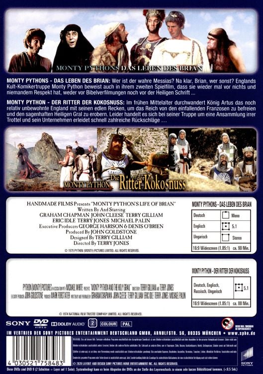 Produktbild: Monty Python - Die Ritter der Kokosnuss / Monty Python - Das Leben des Brian - 2 Movie Collector's Pack [2 DVDs]