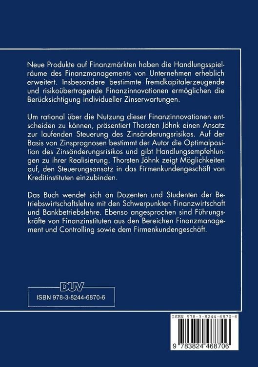 Produktbild: Risikosteuerung im Zinsmanagement