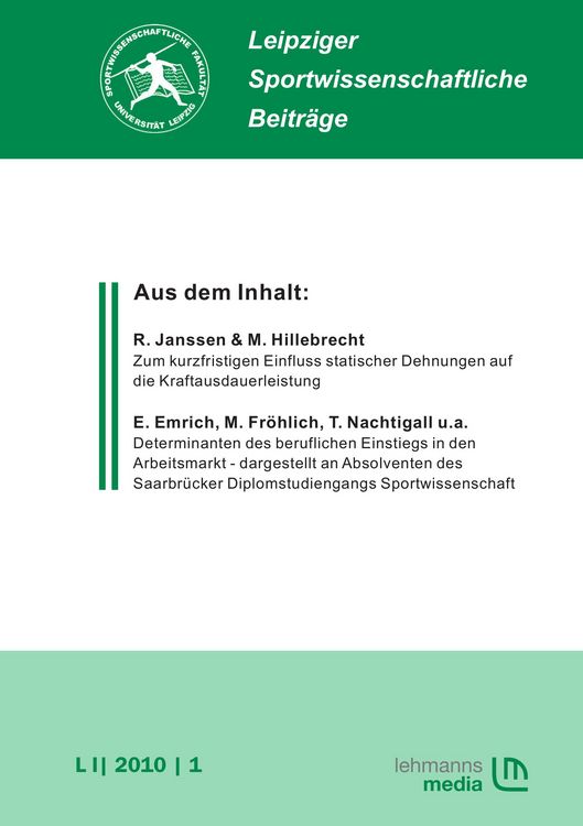 Produktbild: Leipziger Sportwissenschaftliche Beitr&auml;ge