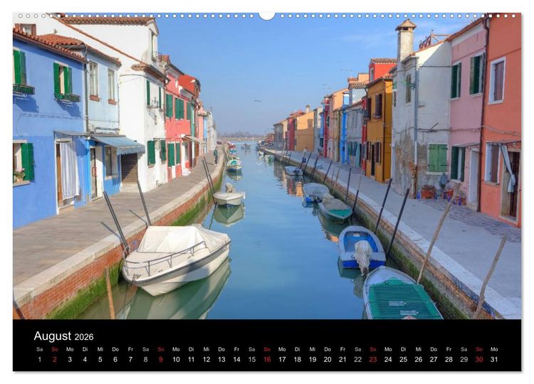 Produktbild: Die bunten H&auml;user von Burano (Wandkalender 2026 DIN A2 quer), CALVENDO Monatskalender