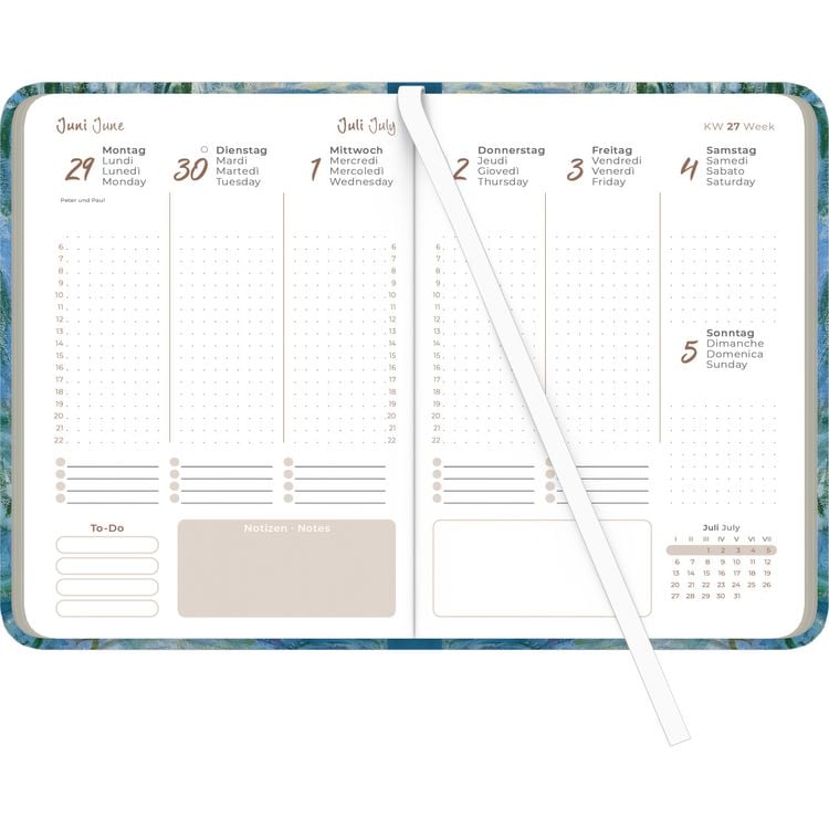 Produktbild: Lady Journal Monet 2026 - Taschenkalender A6 (10,7x15,2 cm) - Weekly - 192 Seiten - Notiz-Buch - Termin-Planer - Alpha Edition
