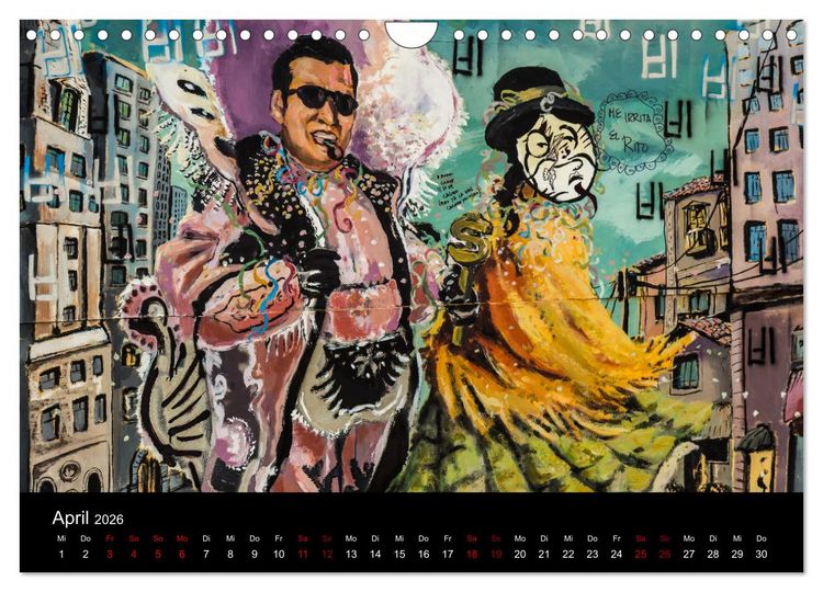Produktbild: Graffiti und Street Art in La Paz (Wandkalender 2026 DIN A4 quer), CALVENDO Monatskalender