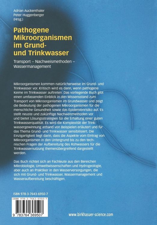 Produktbild: Pathogene Mikroorganismen im Grund- und Trinkwasser
