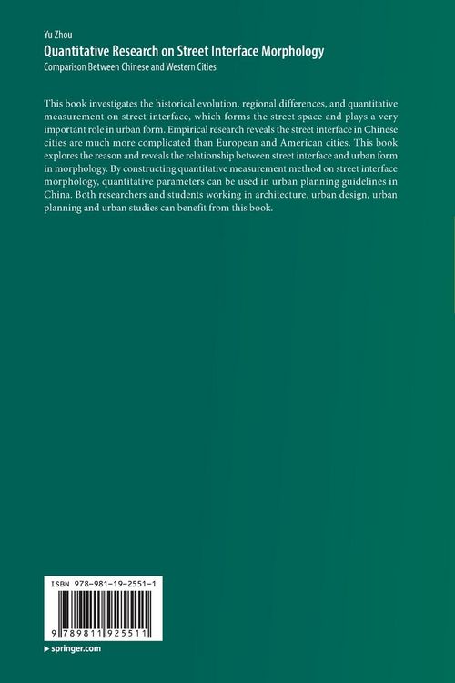 Produktbild: Quantitative Research on Street Interface Morphology