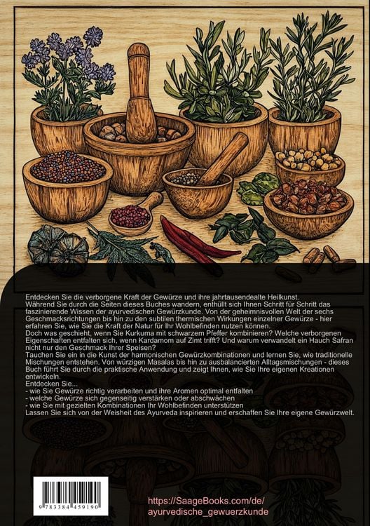 Produktbild: Ayurvedische Gew&uuml;rzkunde: Das gro&szlig;e Gew&uuml;rzlexikon f&uuml;r Kr&auml;uter und Gew&uuml;rze