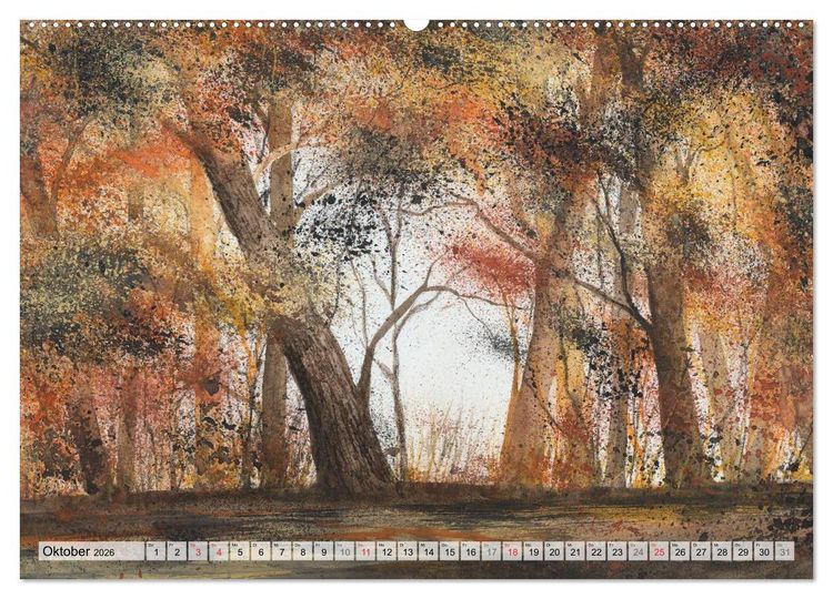 Produktbild: Jahreszeiten Aquarelle (hochwertiger Premium Wandkalender 2026 DIN A2 quer), Kunstdruck in Hochglanz
