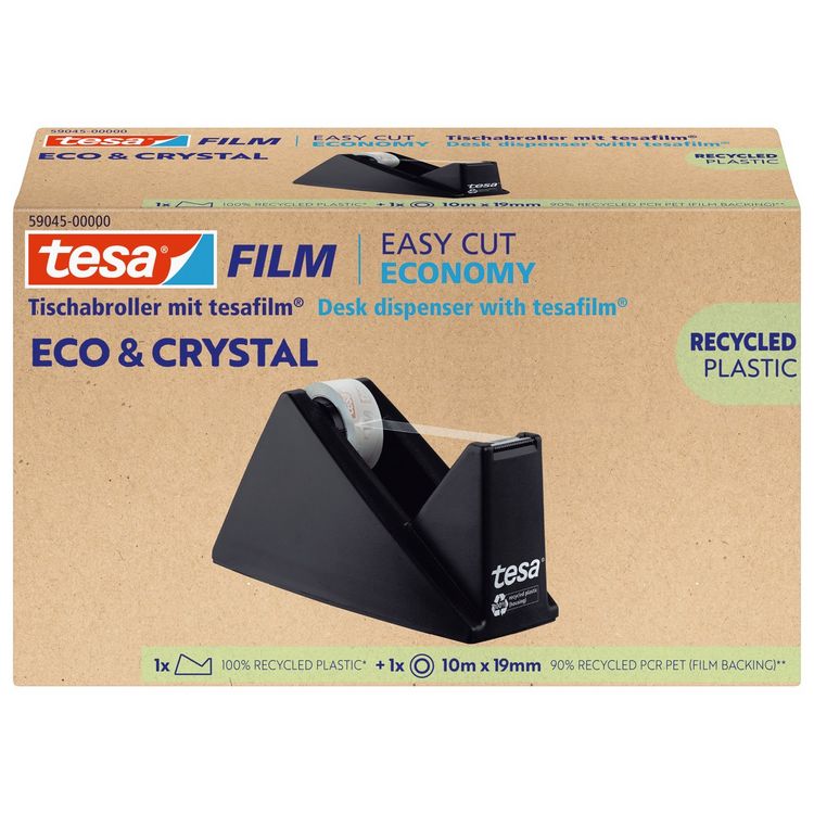 Produktbild: Tesa ECO & CRYSTAL 59045-00000-00 Tischabroller Schwarz 1St.