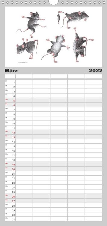 Produktbild: Familienplaner TIERONISCH (Wandkalender 2022 , 21 cm x 45 cm, hoch)