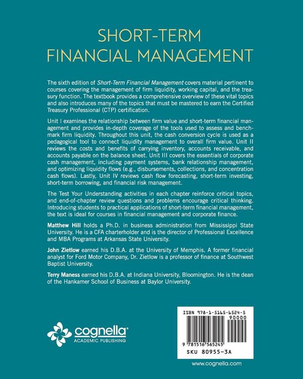 Produktbild: Short-Term Financial Management