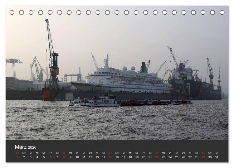 Produktbild: Hafen Hamburg 2026 (Tischkalender 2026 DIN A5 quer), CALVENDO Monatskalender
