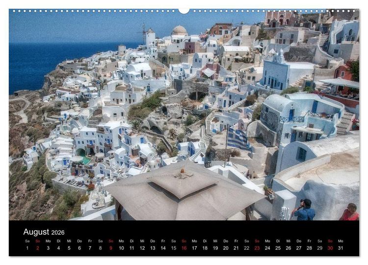 Produktbild: Zauberhaftes Santorin (Wandkalender 2026 DIN A2 quer), CALVENDO Monatskalender