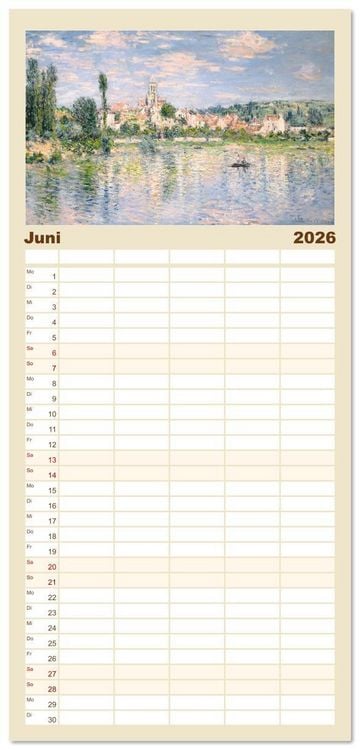 Produktbild: Familienplaner 2026 - Typisch Monet mit 5 Spalten (Wandkalender, 21 x 45 cm) CALVENDO