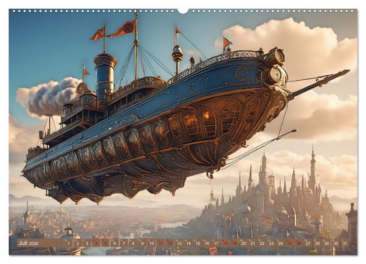 Produktbild: Steampunk Flugmaschinen (Wandkalender 2026 DIN A2 quer), CALVENDO Monatskalender