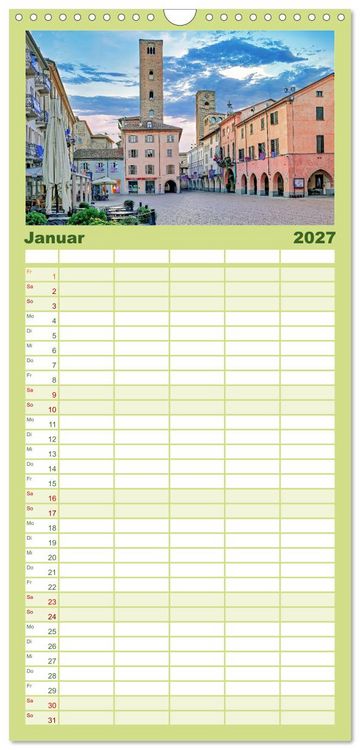 Produktbild: Familienplaner 2027 - Piemont - Norditaliens stille Sch&ouml;nheit mit 5 Spalten (Wandkalender, 21 x 45 cm) CALVENDO
