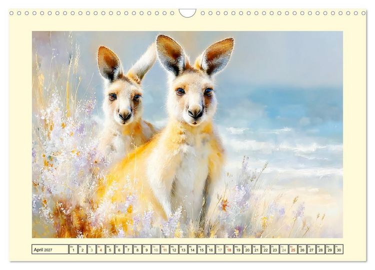 Produktbild: K&auml;ngurus. Spa&szlig; zwischen Sand, Wind und Wellen (Wandkalender 2027 DIN A3 quer), CALVENDO Monatskalender