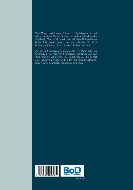 Produktbild: Beschwerde-Tagebuch/Protokollbuch - Dokumentieren Sie Ihre Schmerzen