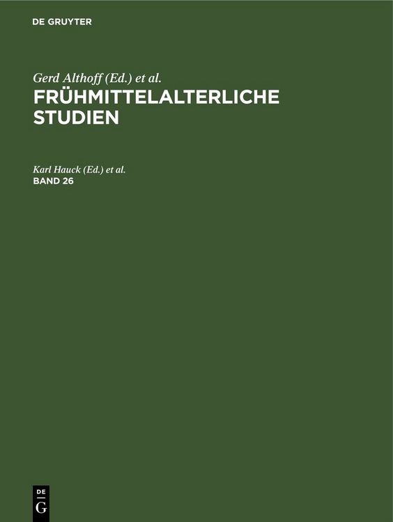 Produktbild: Fr&uuml;hmittelalterliche Studien. Band 26