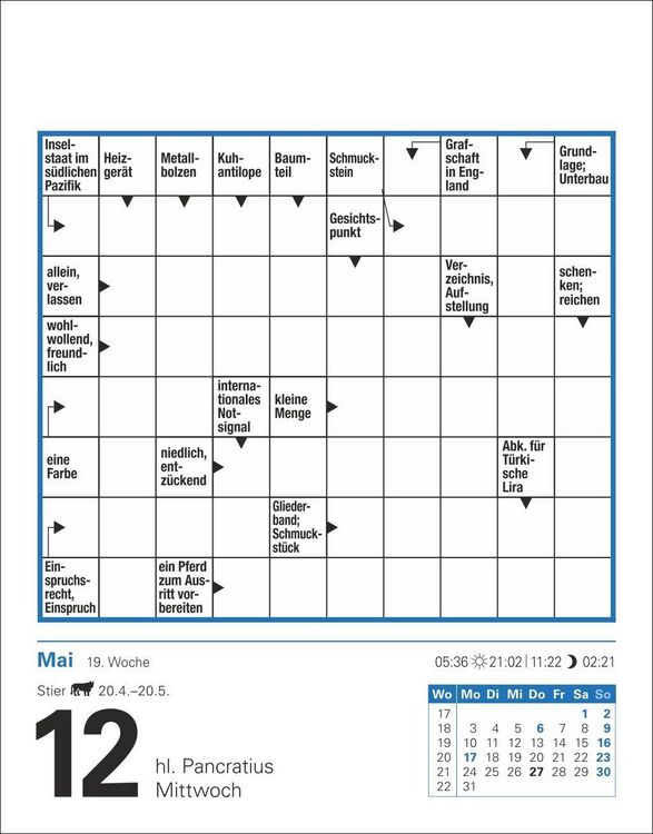 Produktbild: Kreuzwortr&auml;tsel Tagesabrei&szlig;kalender 2027