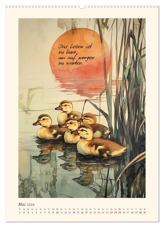 Produktbild: Liebenswerte Tierillustrationen (Wandkalender 2026 DIN A2 hoch), CALVENDO Monatskalender