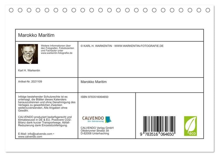 Produktbild: Marokko Maritim (Tischkalender 2026 DIN A5 quer), CALVENDO Monatskalender